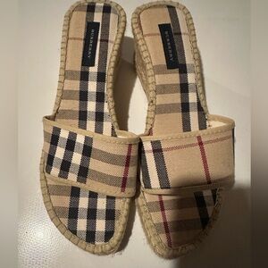 Burberry Plaid Espadrille Sandals